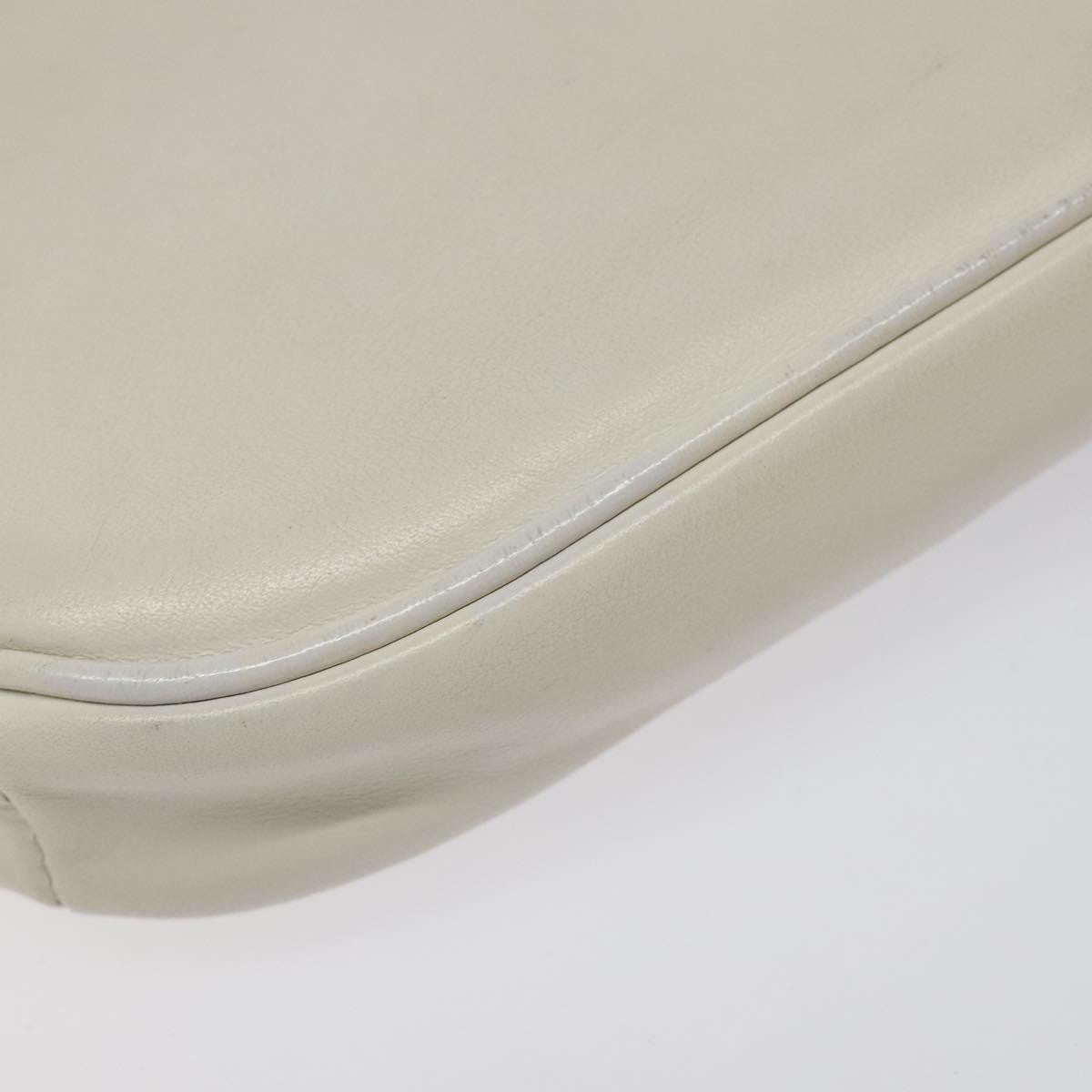 Celine Triangle Bag Leather, WHITE, LEATHER, Shoulder bag