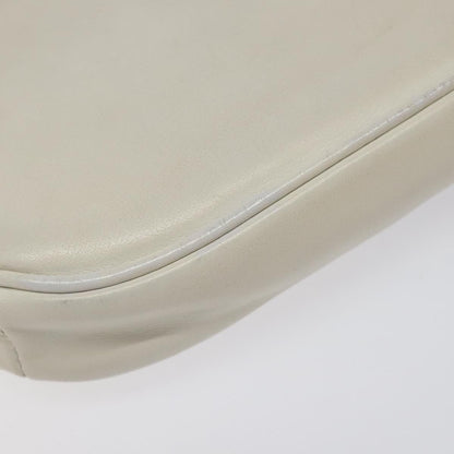 Celine Triangle Bag Leather, WHITE, LEATHER, Shoulder bag