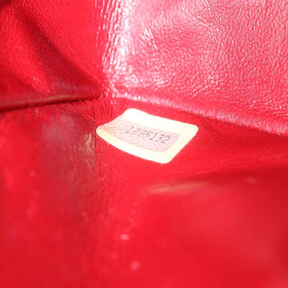 Chanel Vintage Square Chain Handle Flap Bag Quilted Lambskin, RED, LEATHER, Handbag