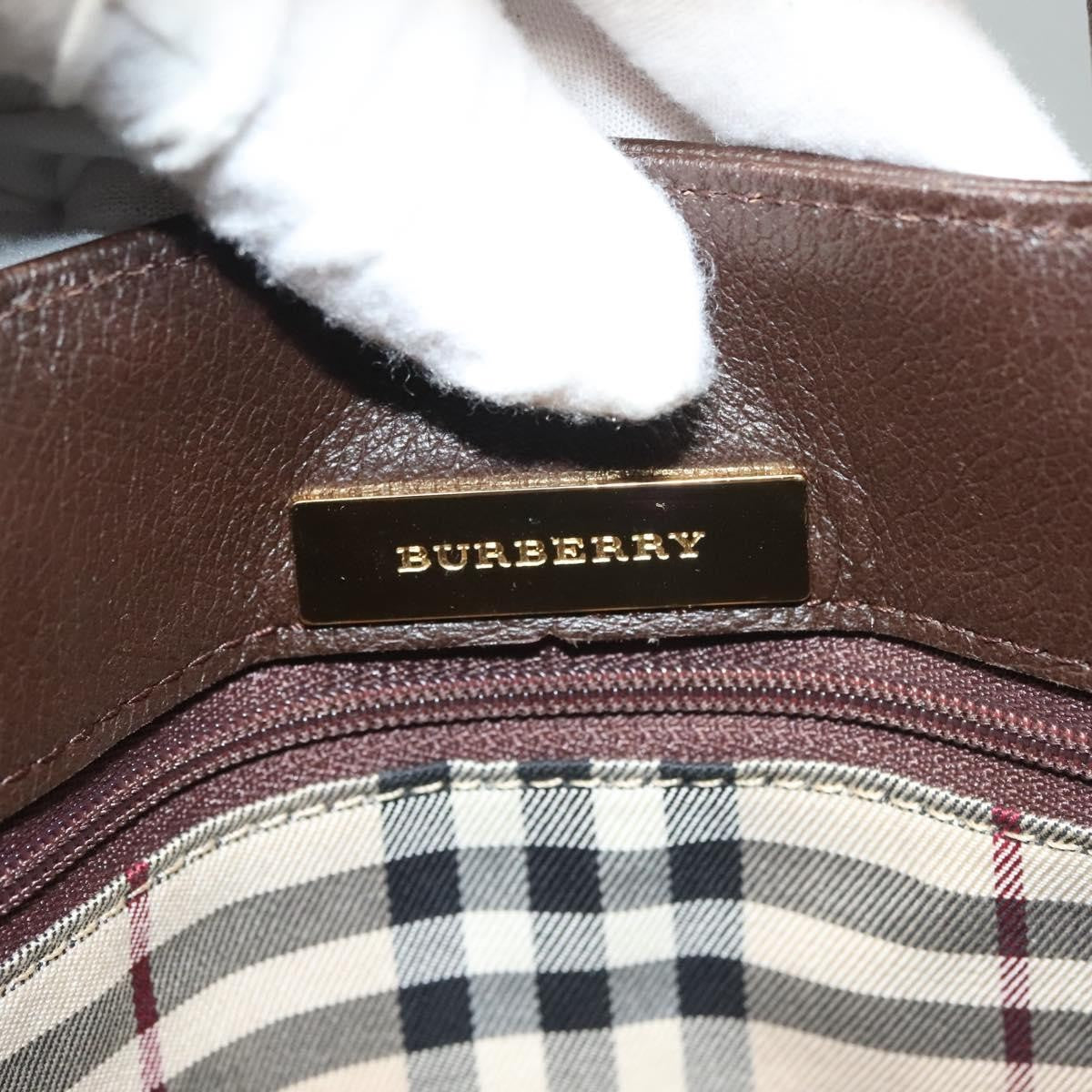 Burberry Vintage Handbag Leather, BROWN, LEATHER, Handbag