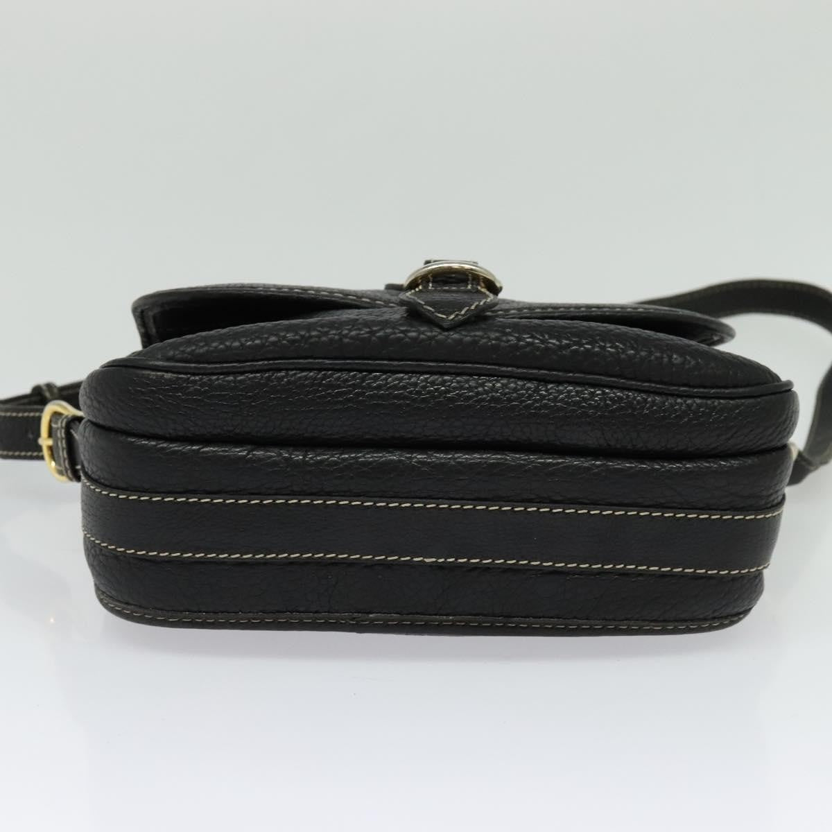 Celine Shoulder Bag Leather, BLACK, LEATHER, Shoulder bag