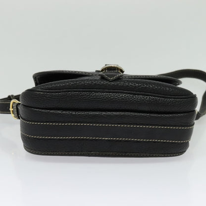 Celine Shoulder Bag Leather, BLACK, LEATHER, Shoulder bag