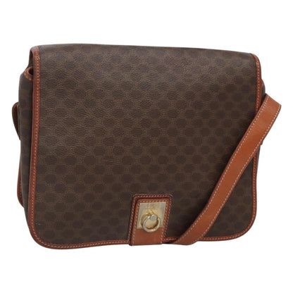 Celine Vintage Macadam Shoulder Bag Canvas, BROWN, PVC, Shoulder bag