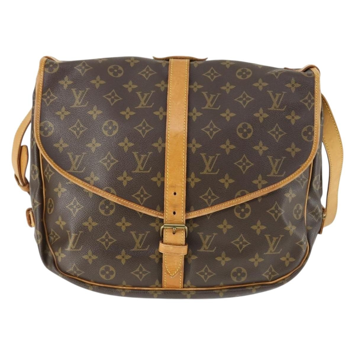 Louis Vuitton Saumur Handbag Monogram Canvas, BROWN, CANVAS, Shoulder bag