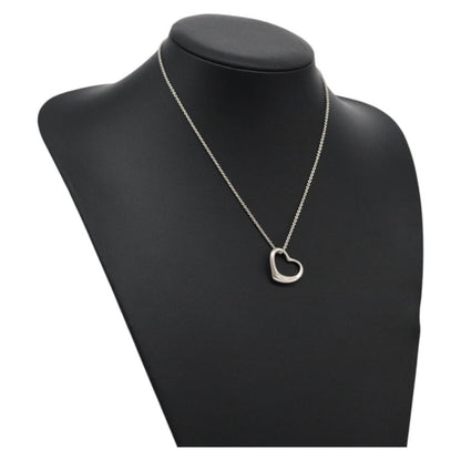 Tiffany & Co. Elsa Peretti Open Heart Pendant Necklace Sterling Silver, SILVER, SILVER, Necklace