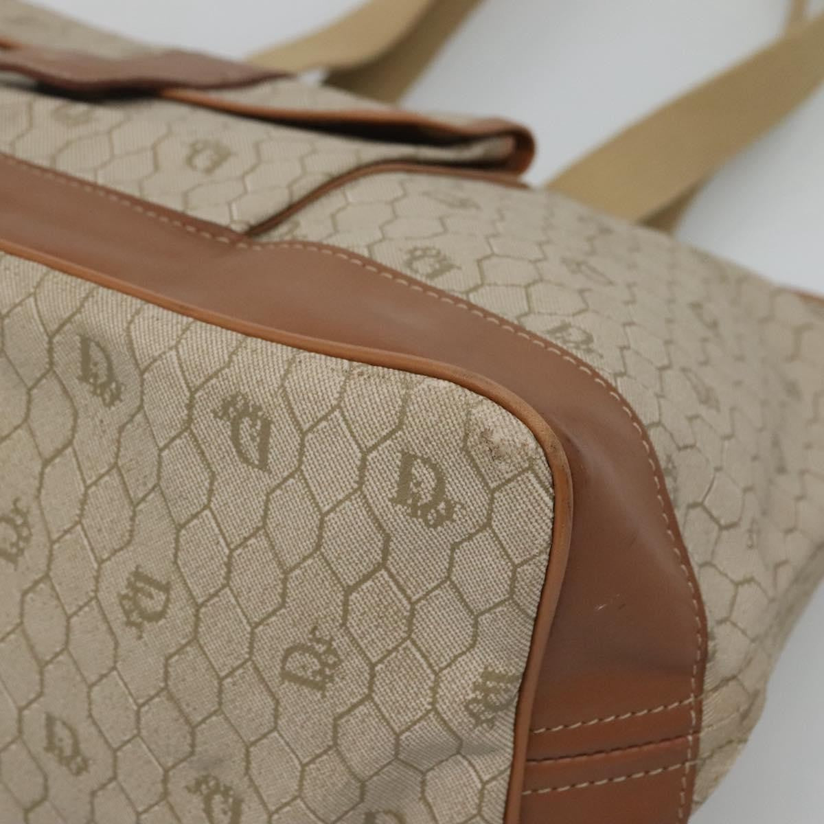 Christian Dior Front Pocket Convertible Tote Canvas, BEIGE, CANVAS, Tote bag