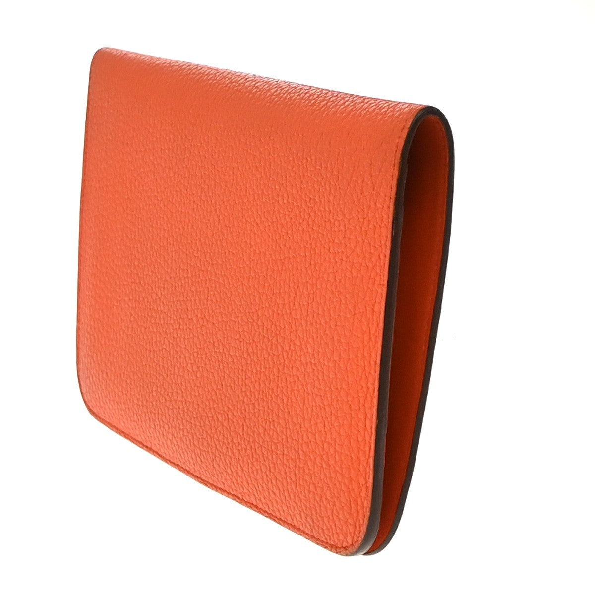 Hermes Dogon Duo Combined Wallet Leather, ORANGE, LEATHER, Wallets