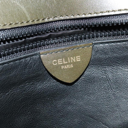 Celine Envelope Shoulder Bag Leather, KHAKI, LEATHER, Shoulder bag