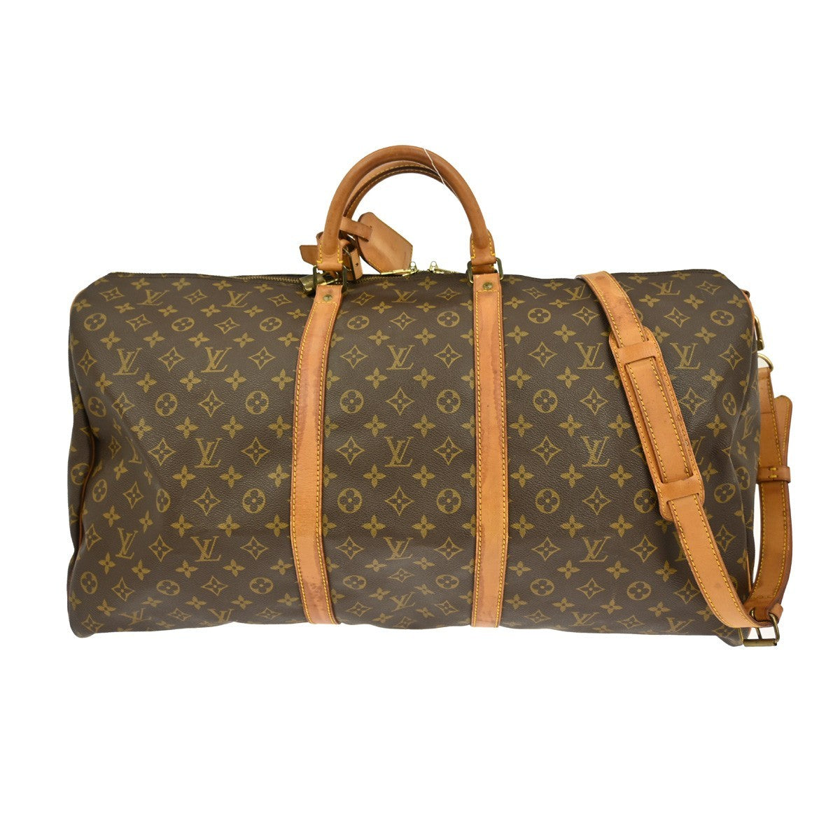 Louis Vuitton Keepall Bandouliere Bag Monogram Canvas, BROWN, CANVAS, Travel bag