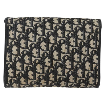 Christian Dior Vintage Trotter Shoulder Bag Canvas, NAVY, CANVAS, Shoulder bag