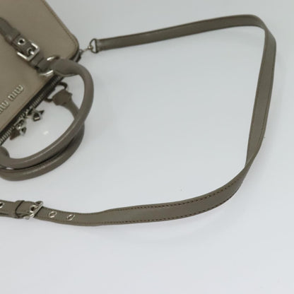Miu Miu Madras Bowler Bag Leather, GRAY, LEATHER, Handbag