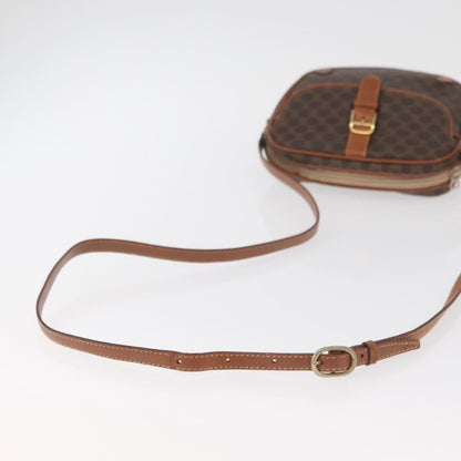 Celine Vintage Macadam Shoulder Bag Canvas, Brown, PVC, Shoulder Bag