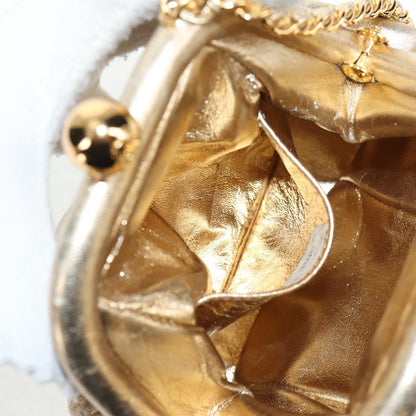 Chanel Vintage Timeless Kisslock Coin Purse Leather, GOLD, LEATHER, Shoulder bag