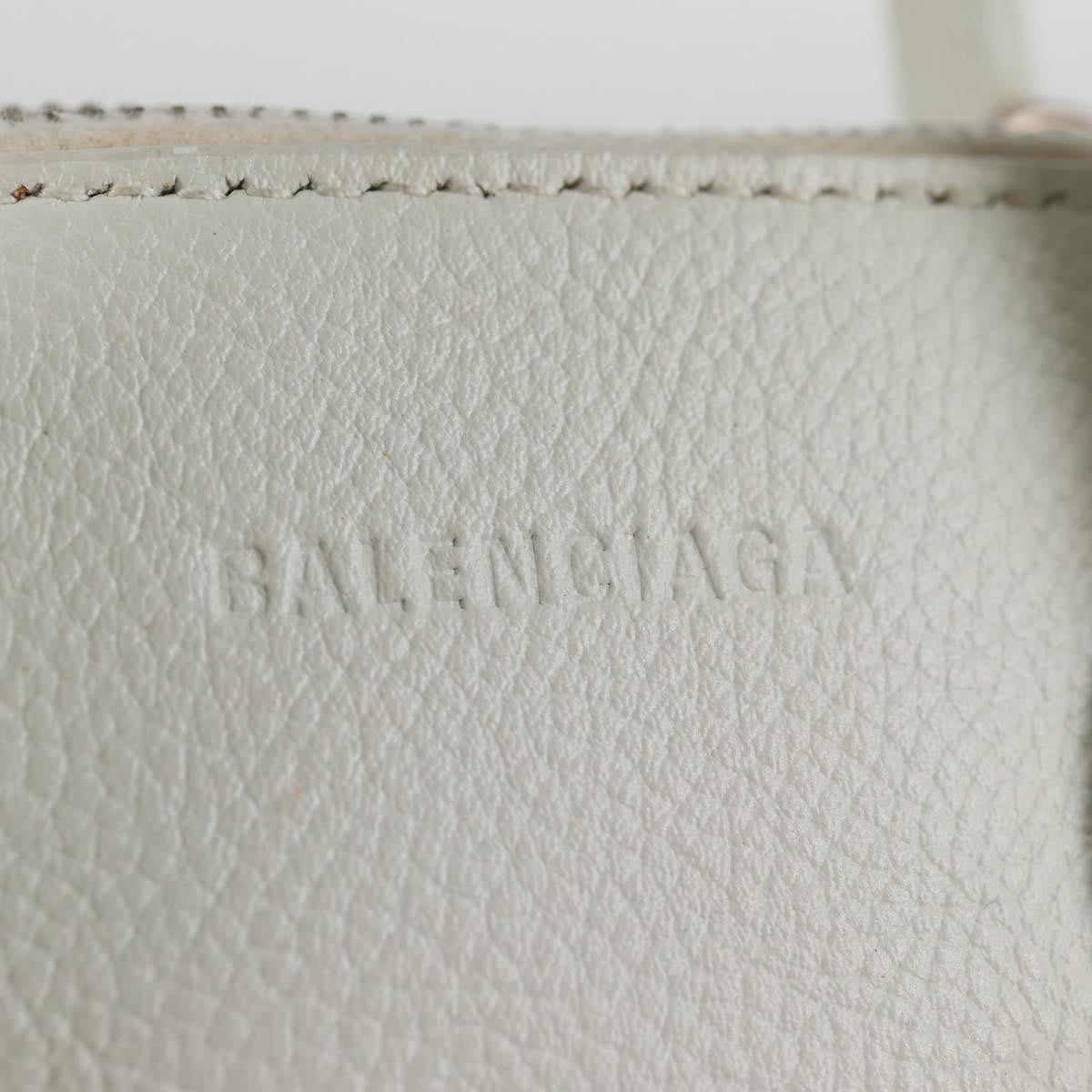 Balenciaga Logo Ville Bag Leather, WHITE, LEATHER, Handbag