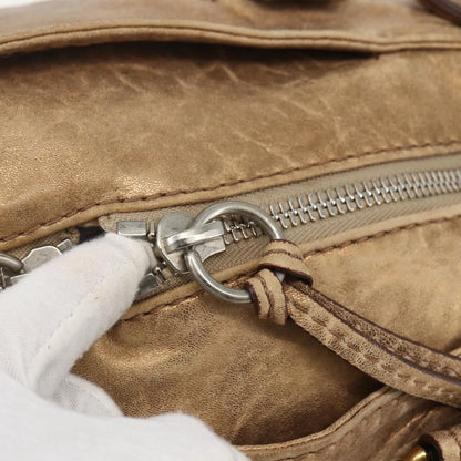 Chloe Pure Paddington Satchel Leather, GOLD, LEATHER, Handbag