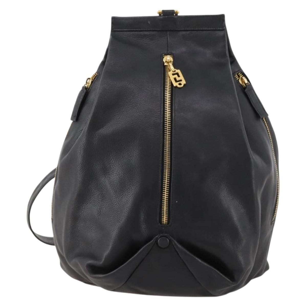 Versace Vintage Shoulder Bag Leather, BLACK, LEATHER, Shoulder bag