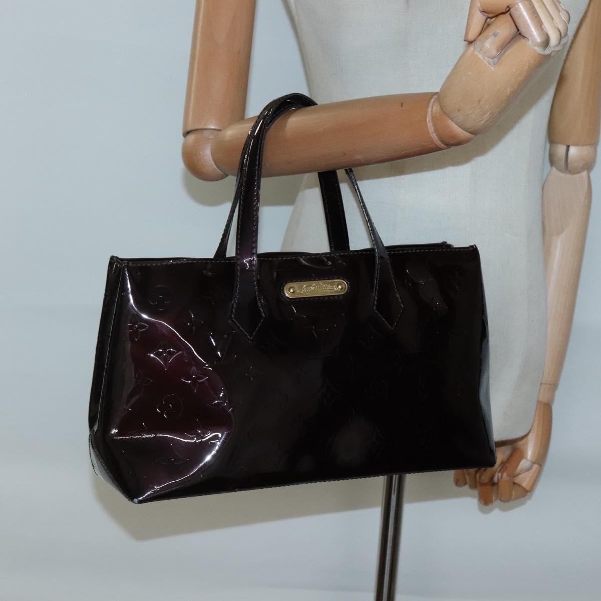 Louis Vuitton Wilshire Handbag Monogram Vernis, PURPLE, PATENT_LEATHER, Handbag