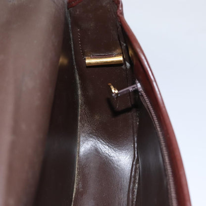 Christian Dior Vintage Trotter Shoulder Bag Embroidered Diorissimo Canvas, BURGUNDY, LEATHER, Shoulder bag