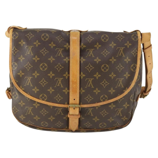 Louis Vuitton Saumur Handbag Monogram Canvas, BROWN, CANVAS, Shoulder bag