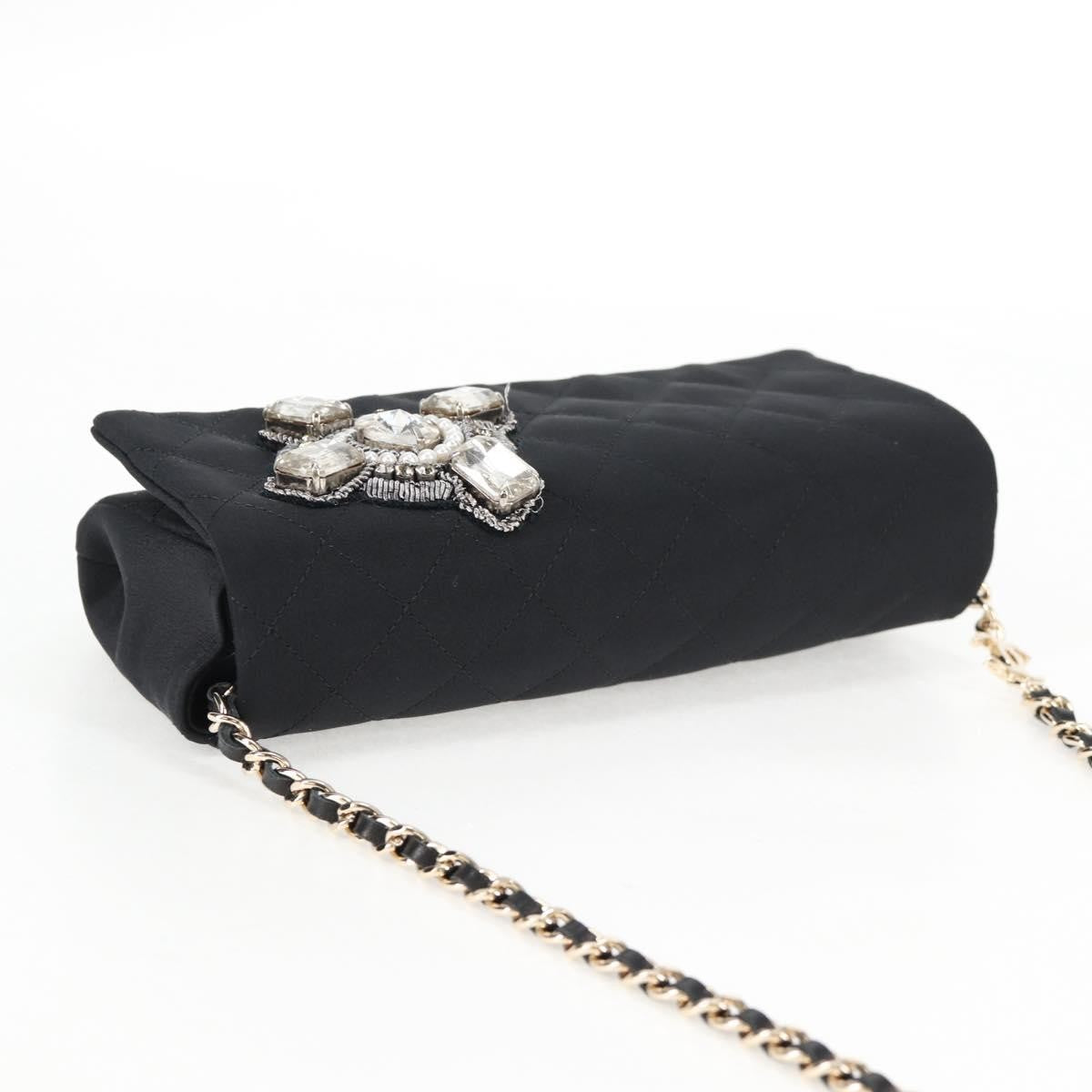 Chanel Chain Flap Shoulder Bag Quilted Nylon, Black, Nylon, Shoulder Bag