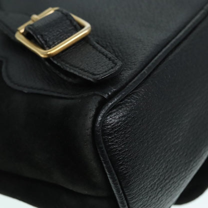 Gucci Vintage Bamboo Backpack Suede, BLACK, SUEDE, Backpack