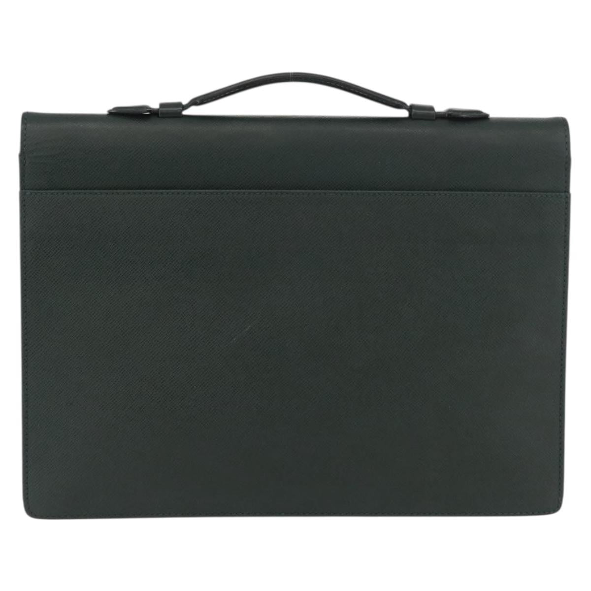 Louis Vuitton Serviette Kourad Briefcase Taiga Leather, Green, Leather, Handbag