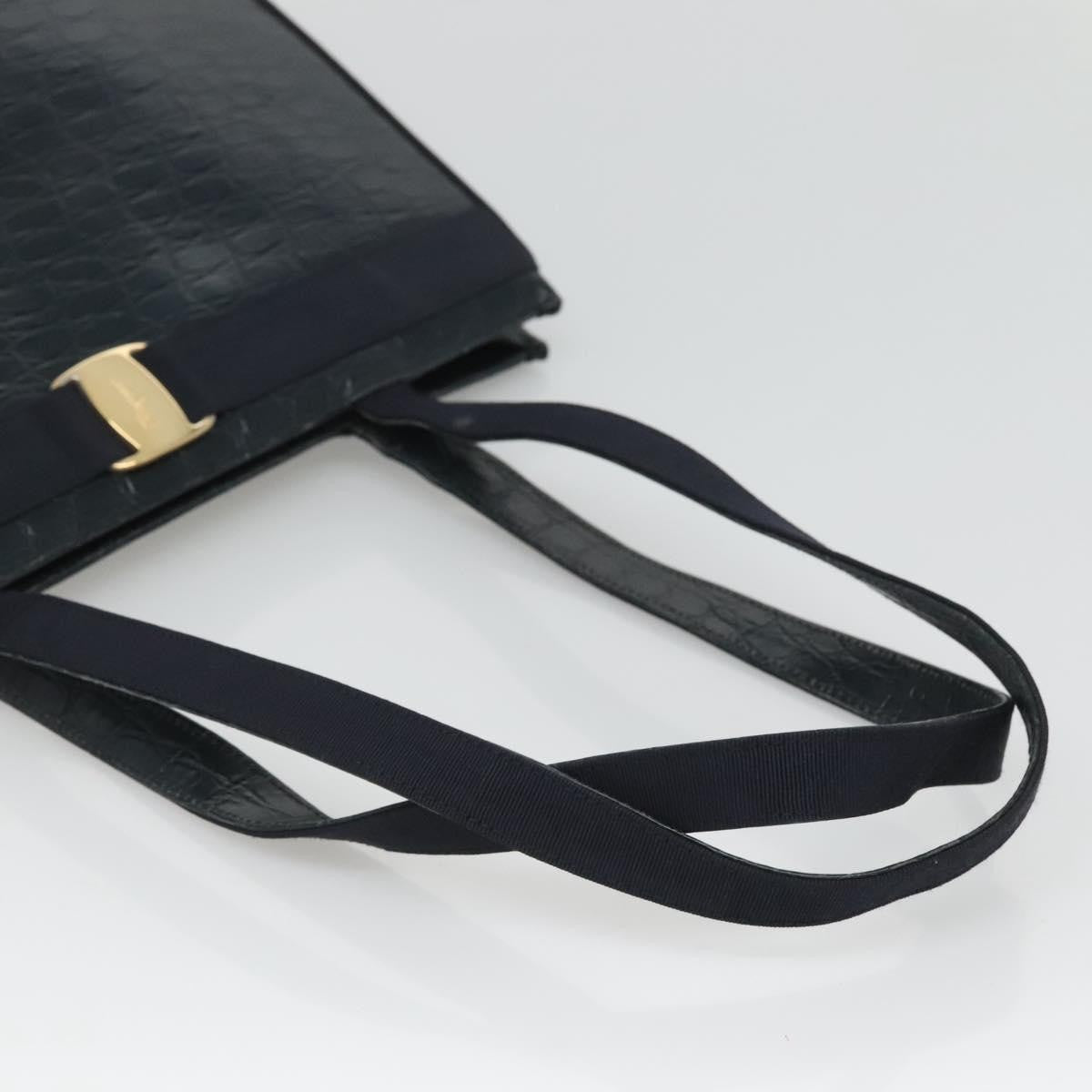 Salvatore Ferragamo Vara shoulder Bag Leather, NAVY, LEATHER, Shoulder bag