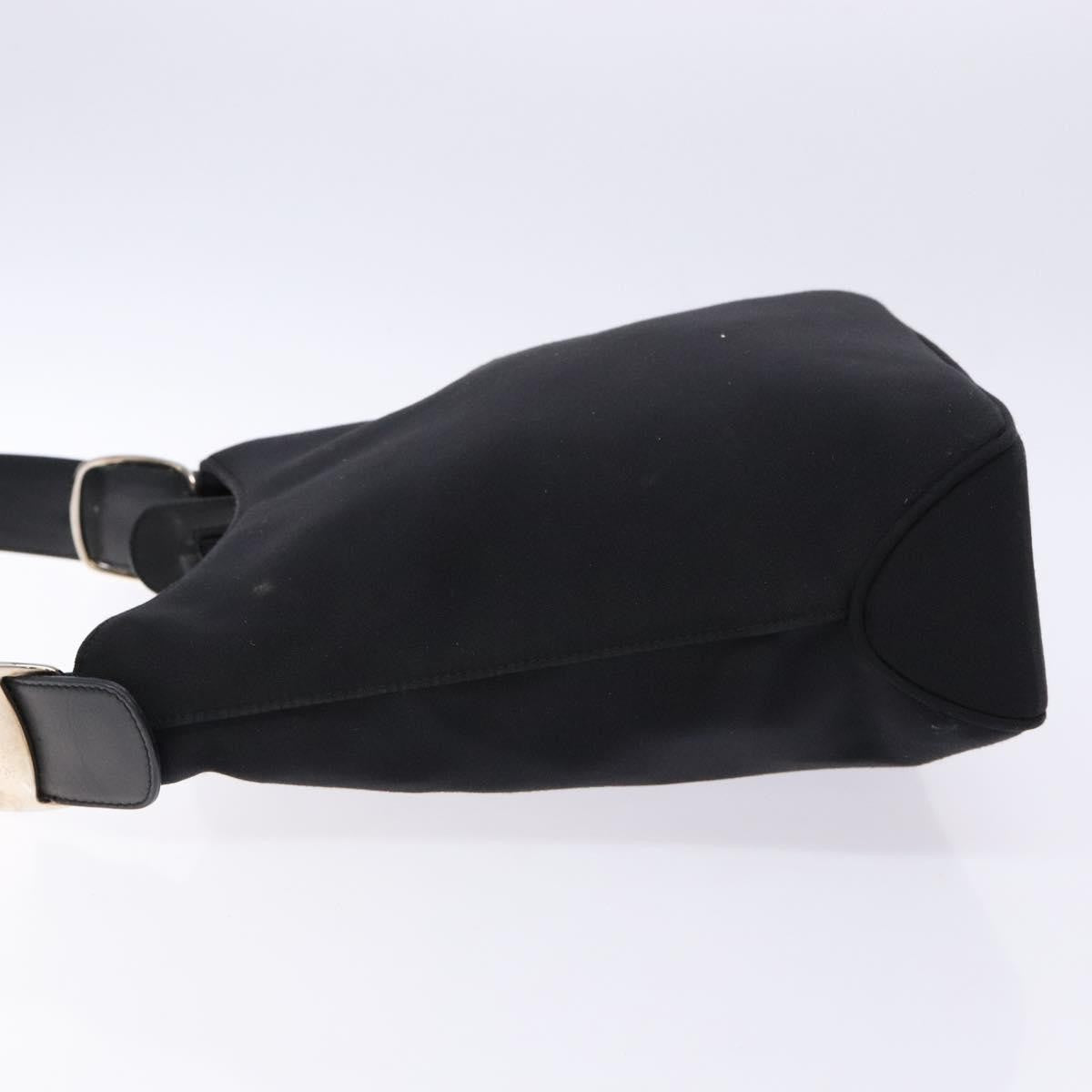 Salvatore Ferragamo Vala Shoulder Bag Canvas, BLACK, CANVAS, Shoulder bag