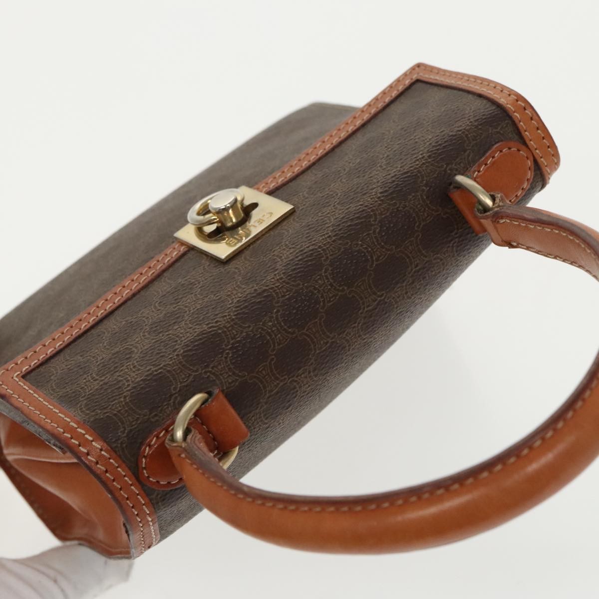 Celine Vintage Macadam Handbag Macadam, BROWN, CANVAS, Handbag