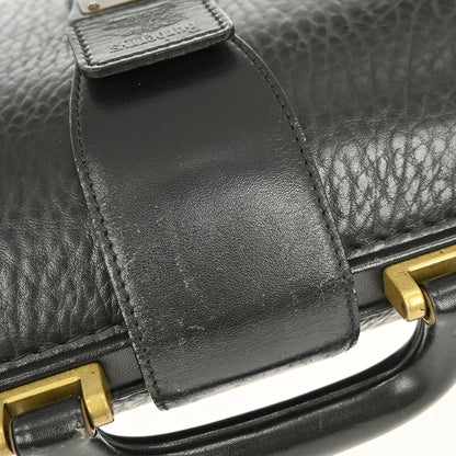 Burberry DK88 Doctor Bag Leather, BLACK, LEATHER, Handbag