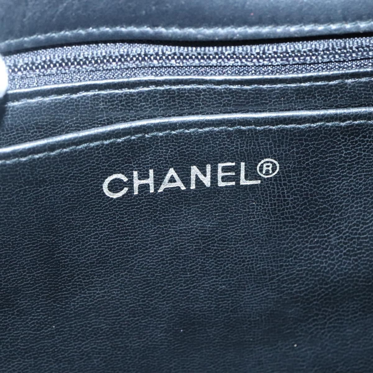 Chanel Vintage Full Flap Bag Quilted Lambskin, BLACK, LEATHER, Handbag