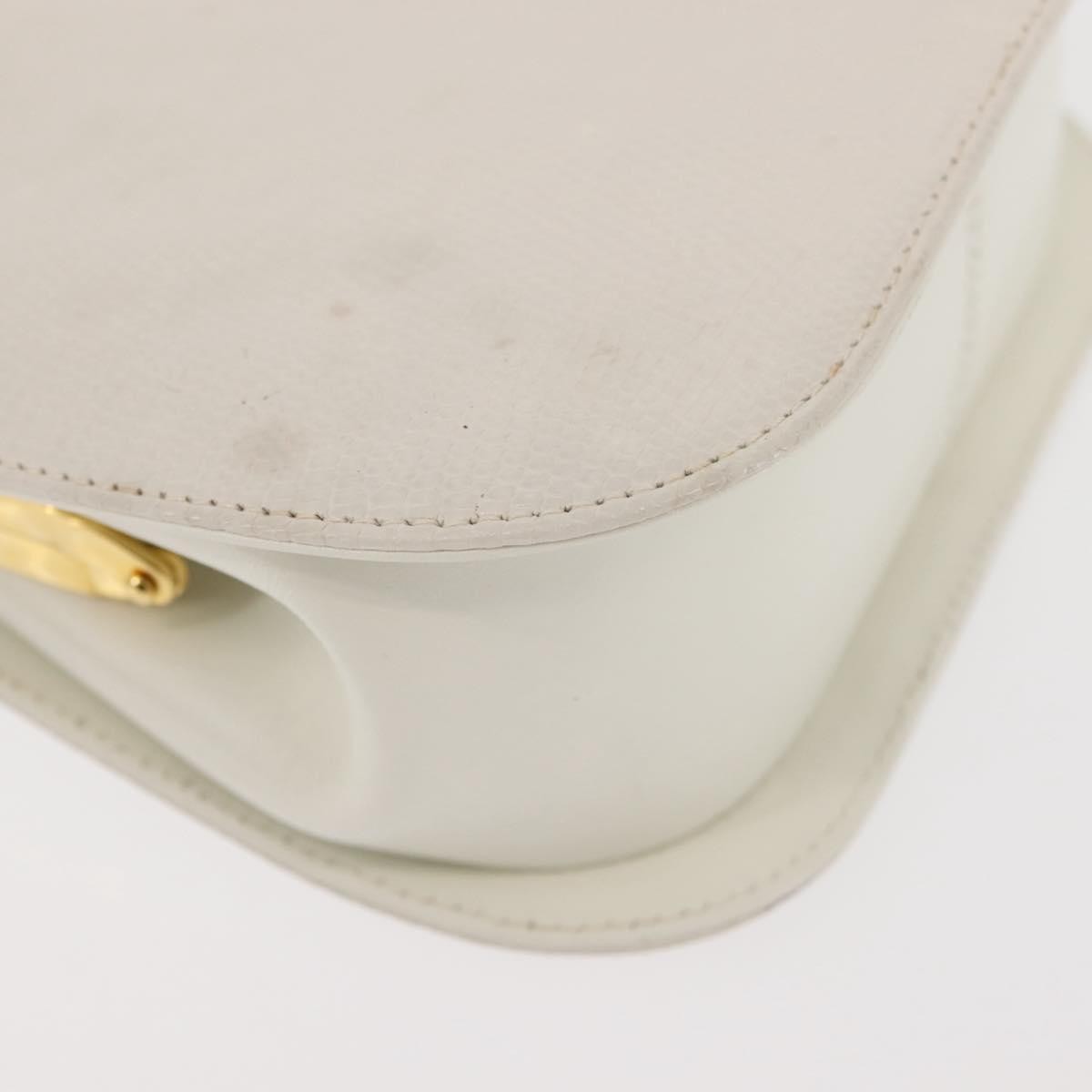 Salvatore Ferragamo Gancini mini handbag Leather, WHITE, LEATHER, Handbag