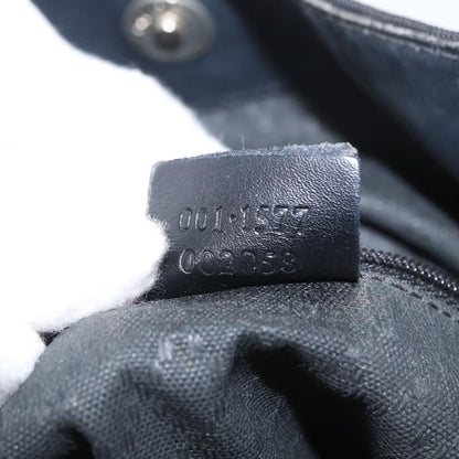Gucci Vintage Bamboo Handle Bag Nylon, Black, Nylon, Handbag