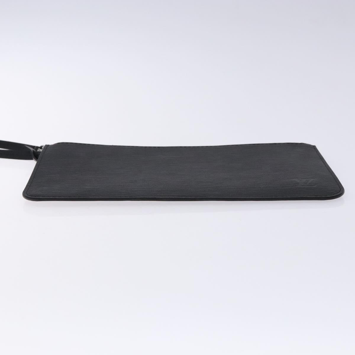 Louis Vuitton Neverfull Pochette Epi Leather, BLACK, LEATHER, Tote bag