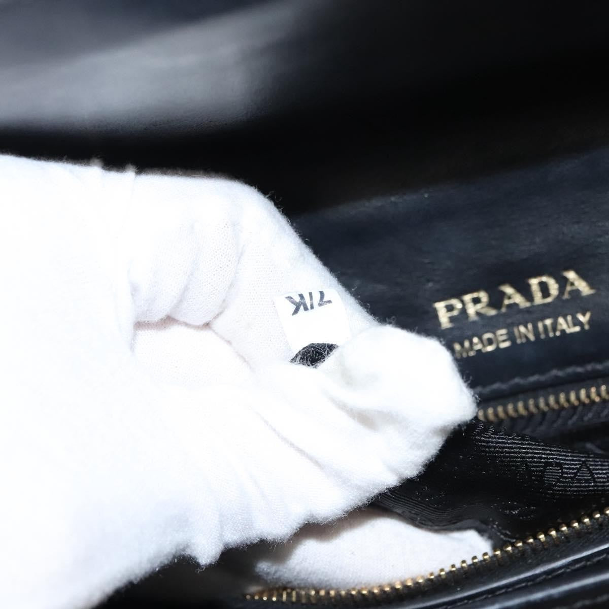 Prada Metal Ribbon Shoulder Bag City Calfskin, GRAY, LEATHER, Shoulder bag