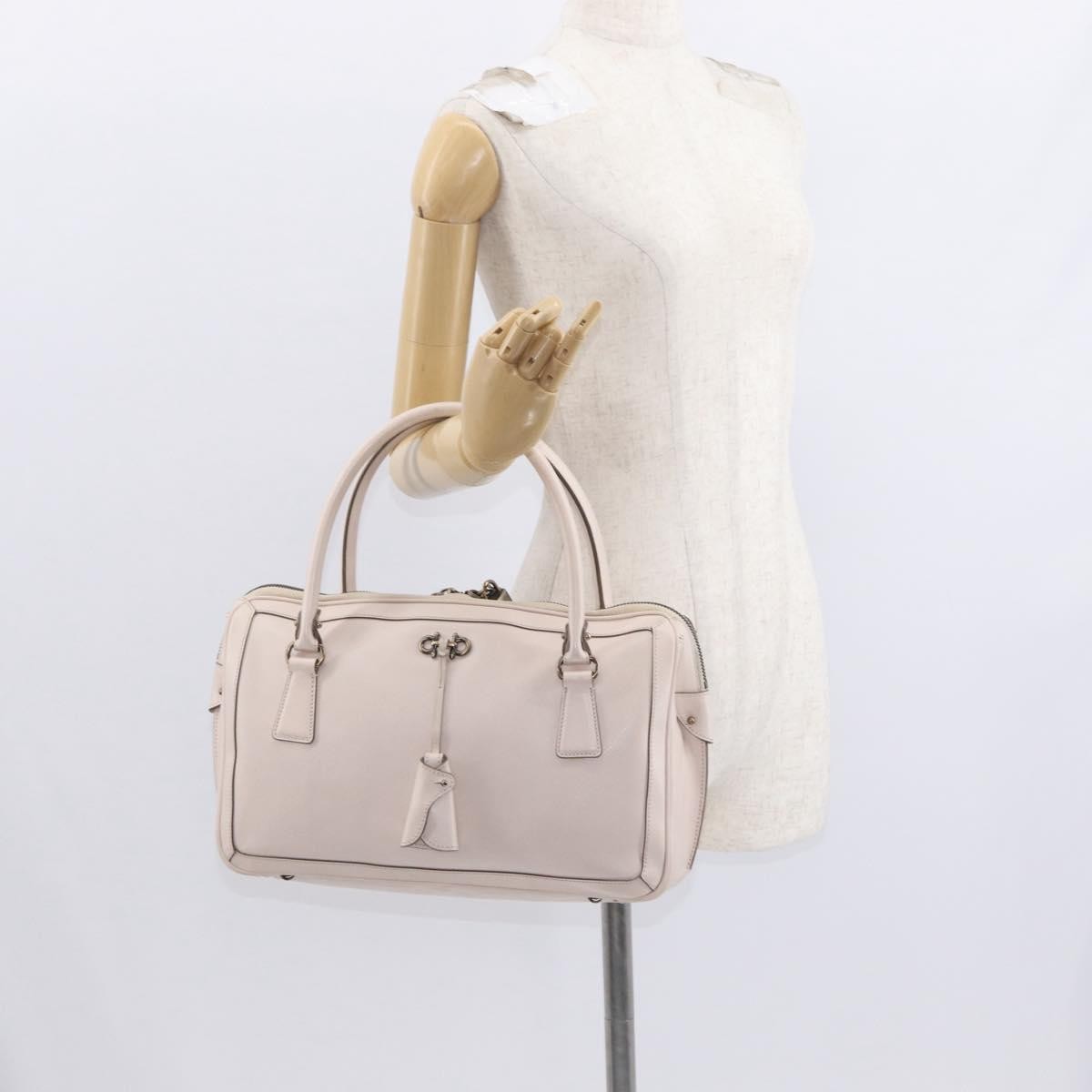 Salvatore Ferragamo Gancini handbag Leather, Pink, Leather, Handbag