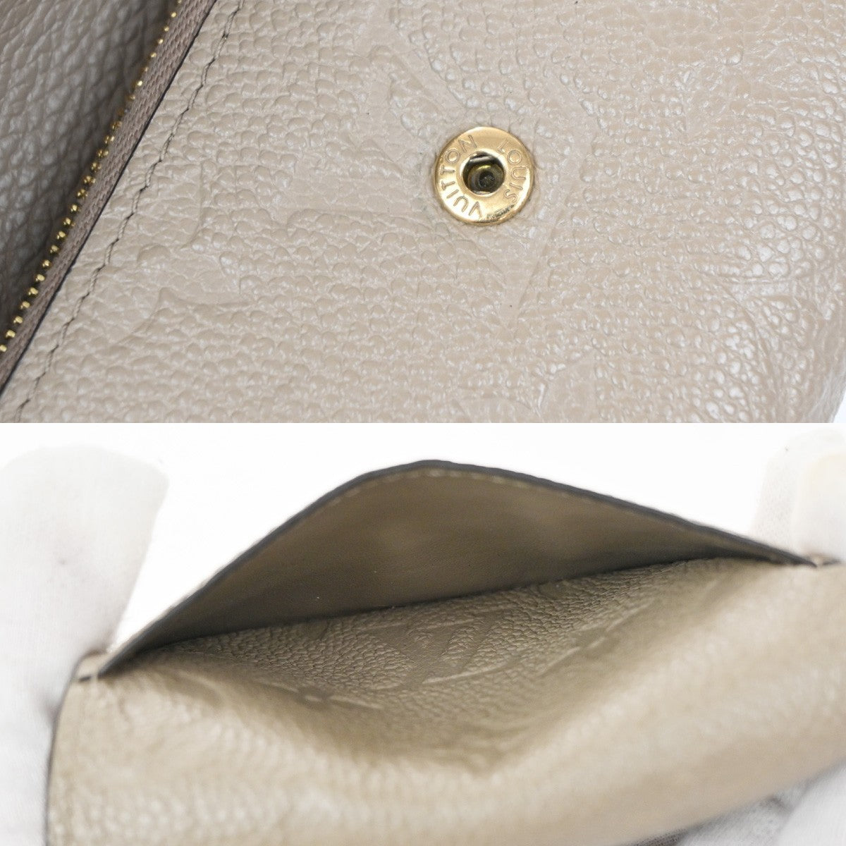 Louis Vuitton Zoe Wallet Monogram Empreinte Leather, BEIGE, LEATHER, Wallets