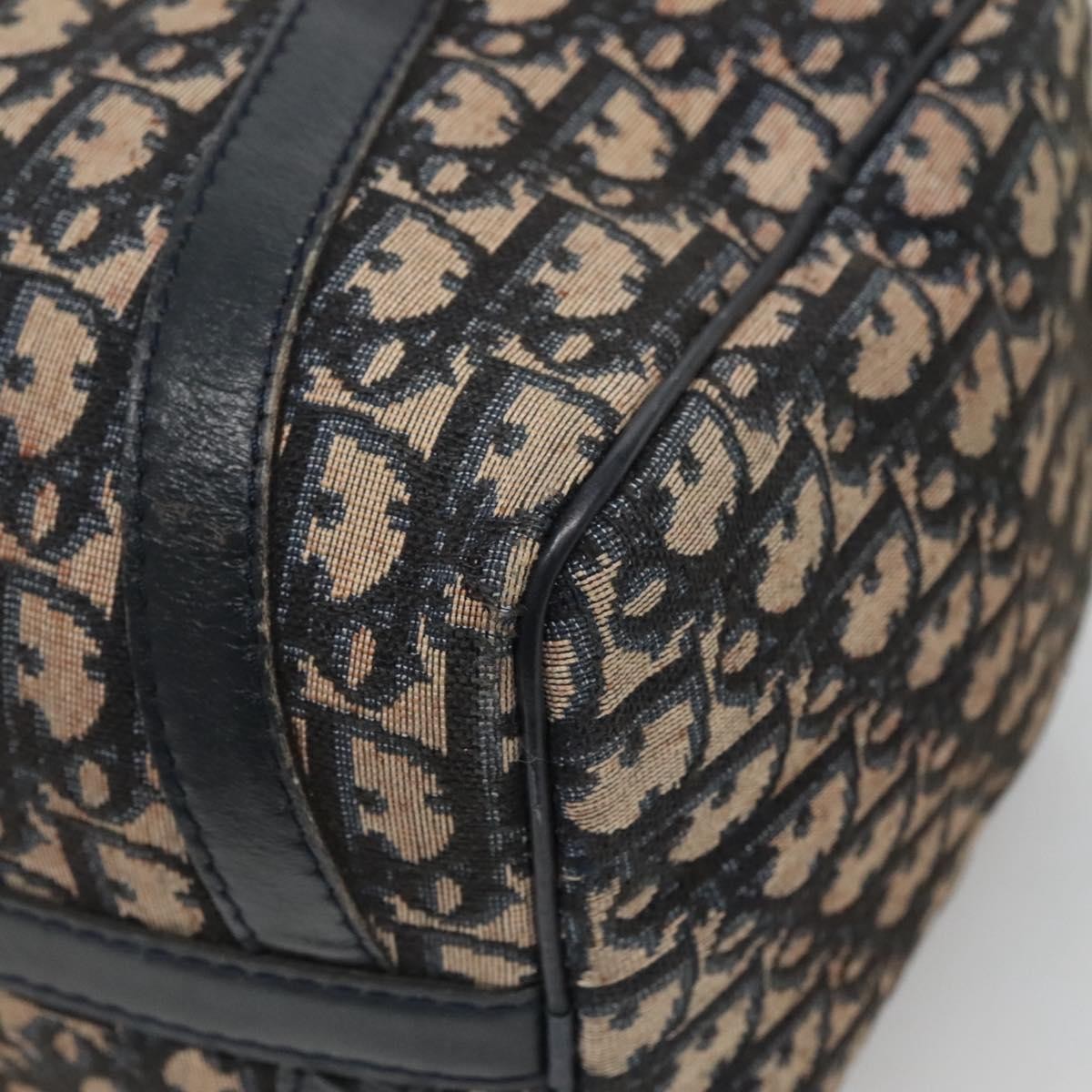 Christian Dior Bowling Bag Oblique Canvas, NAVY, CANVAS, Handbag