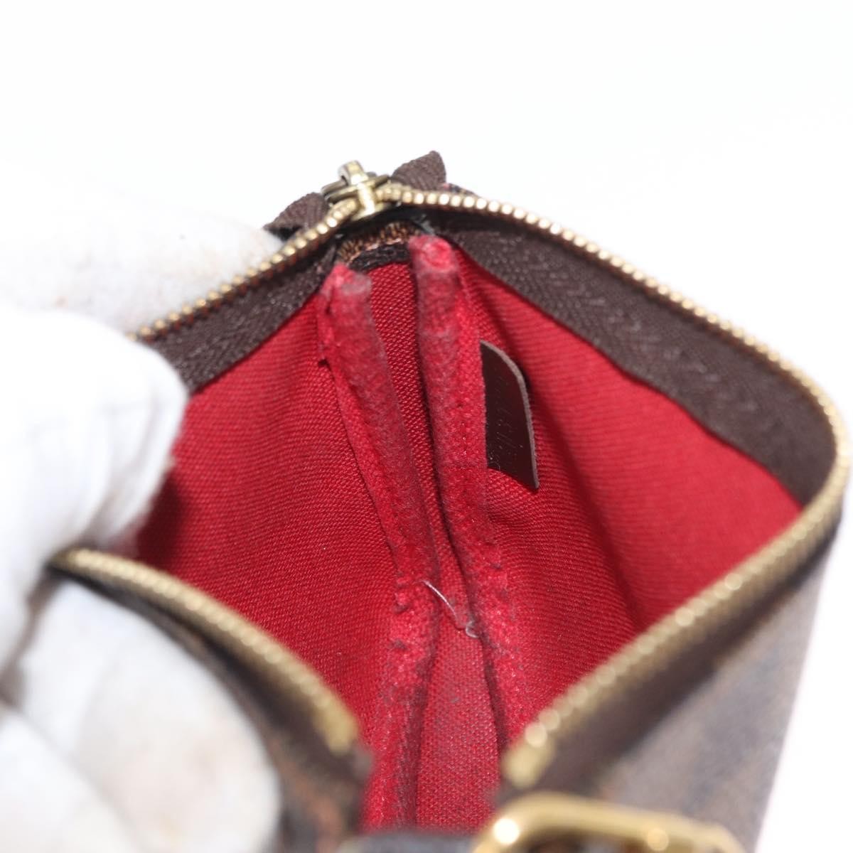 Louis Vuitton Mini pochette accessoires Damier Canvas, BROWN, CANVAS, Clutche & pouche