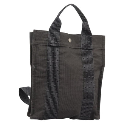 Hermes Herline Backpack Canvas, GRAY, CANVAS, Backpack