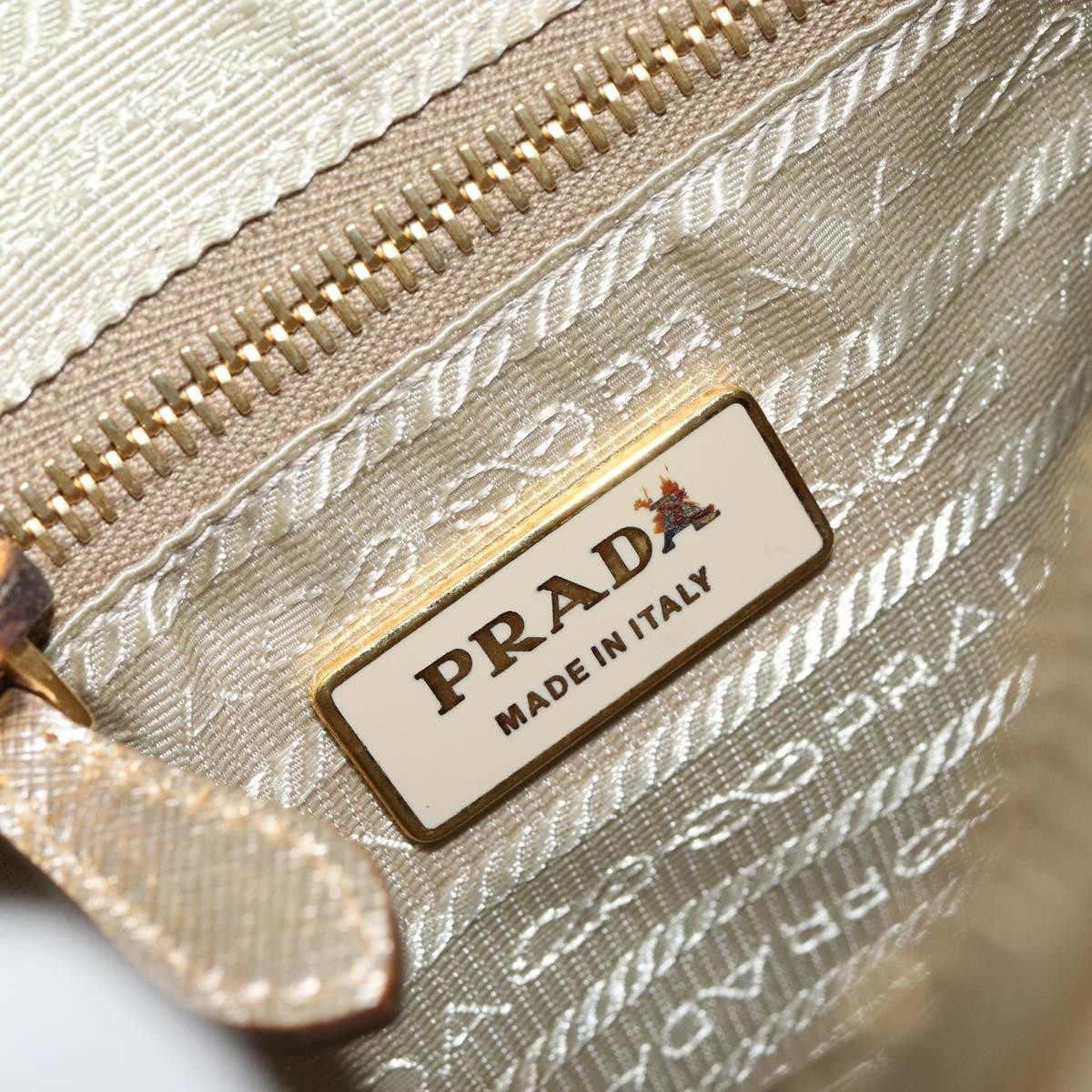 Prada Camera Shoulder Bag Saffiano Leather, GOLD, LEATHER, Shoulder bag