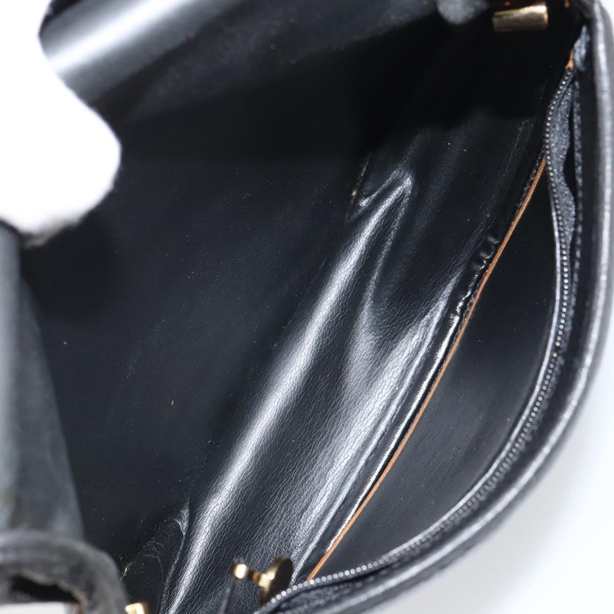 Christian Dior Vintage CD Flap Shoulder Bag Leather, BLACK, LEATHER, Shoulder bag