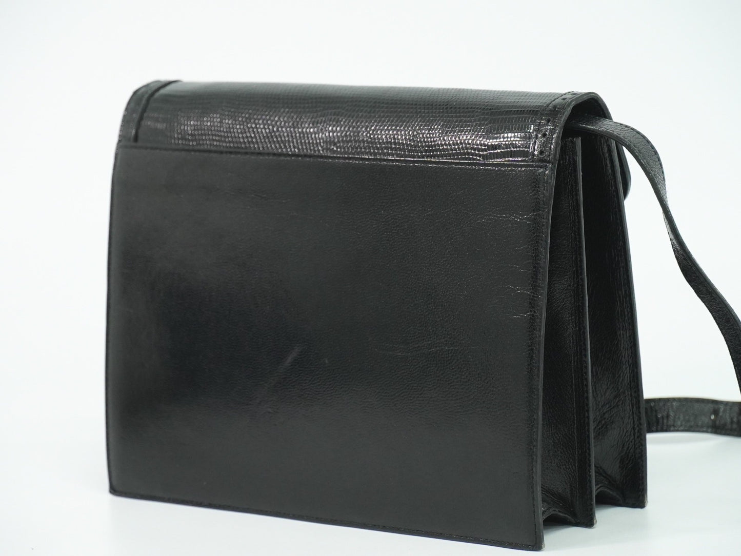 Saint Laurent Vintage Shoulder Bag Leather, BLACK, LEATHER, Shoulder bag