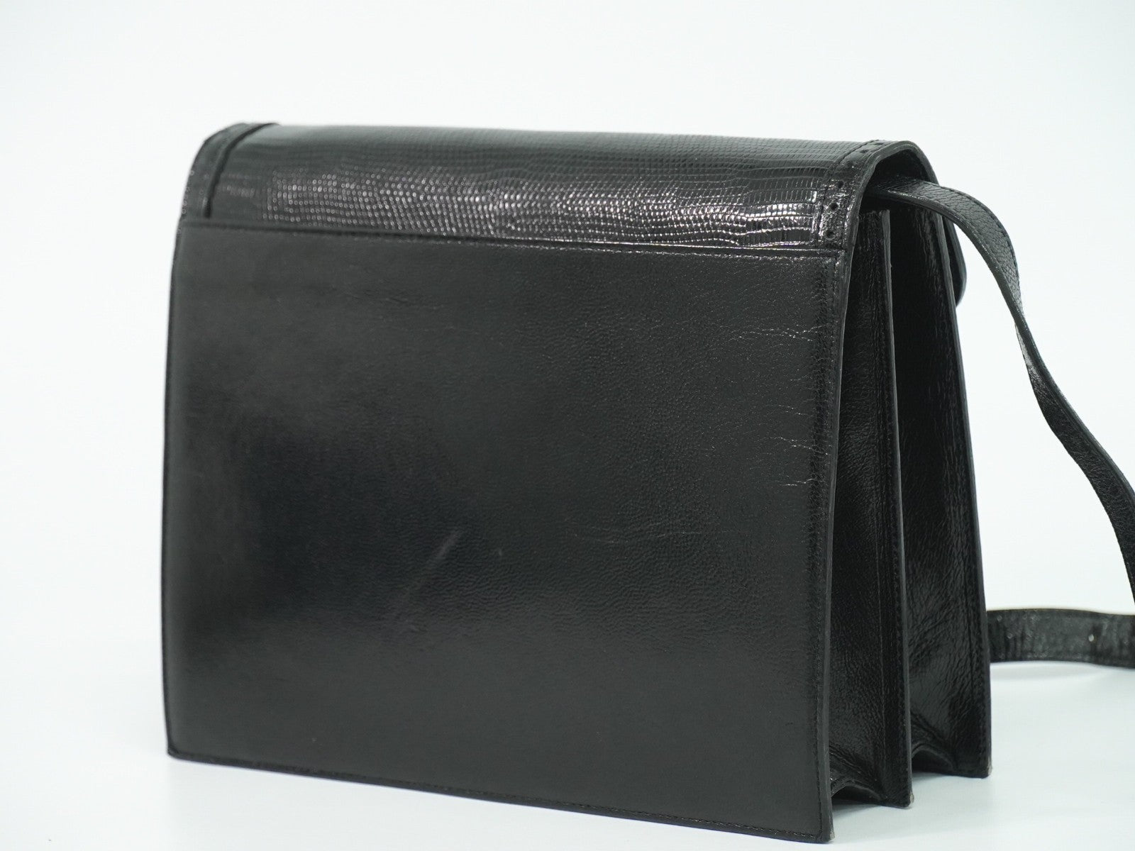 Saint Laurent Vintage Shoulder Bag Leather, BLACK, LEATHER, Shoulder bag