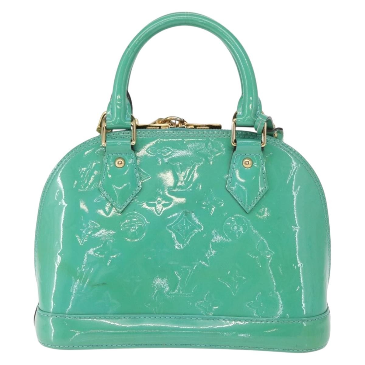 Louis Vuitton Alma Handbag Monogram Vernis, BLUE, PATENT_LEATHER, Handbag