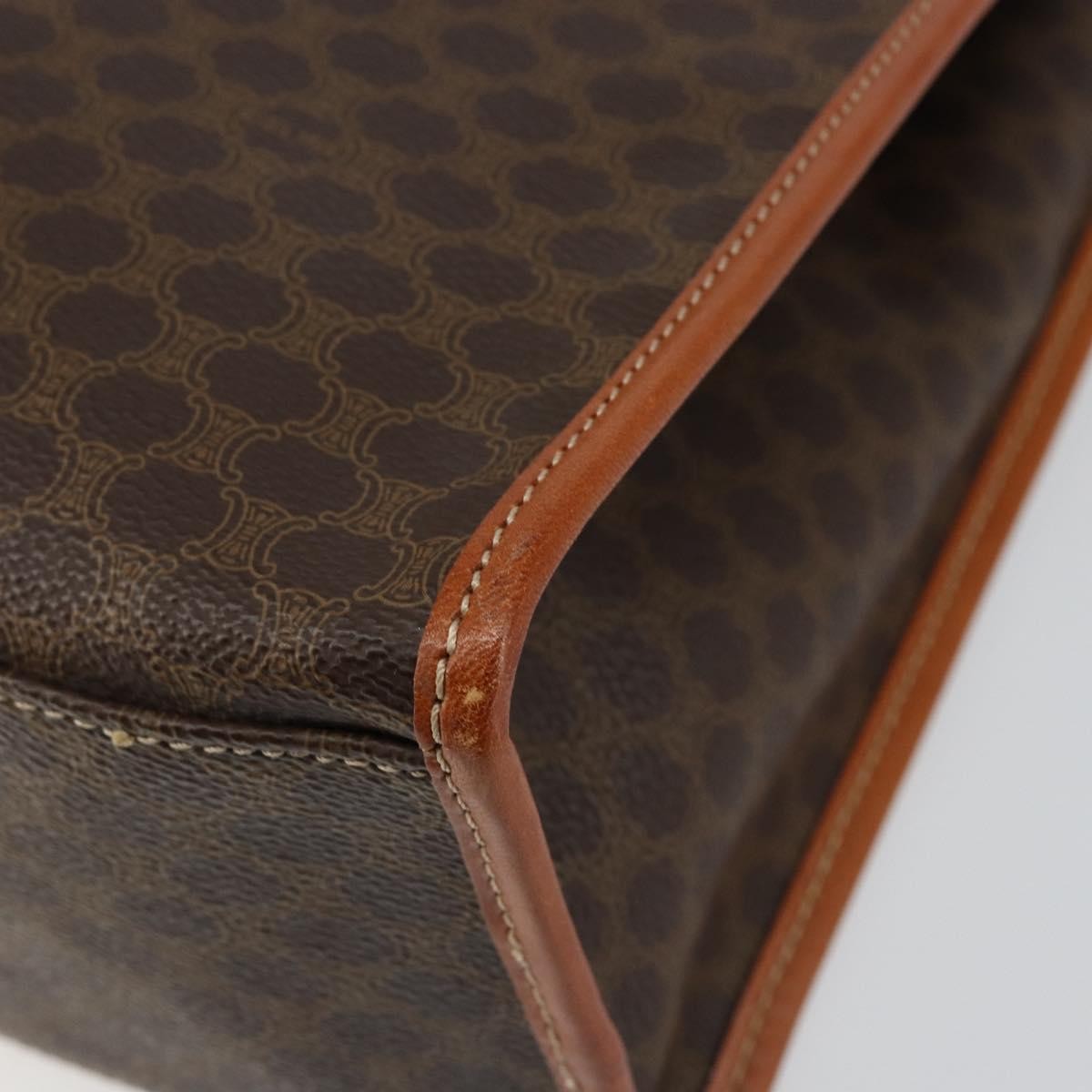 Celine Vintage Macadam Tote bag Canvas and Leather, BROWN, CANVAS, Tote bag