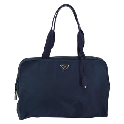 Prada Zip Around Tote Tessuto, Navy, Nylon, Handbag