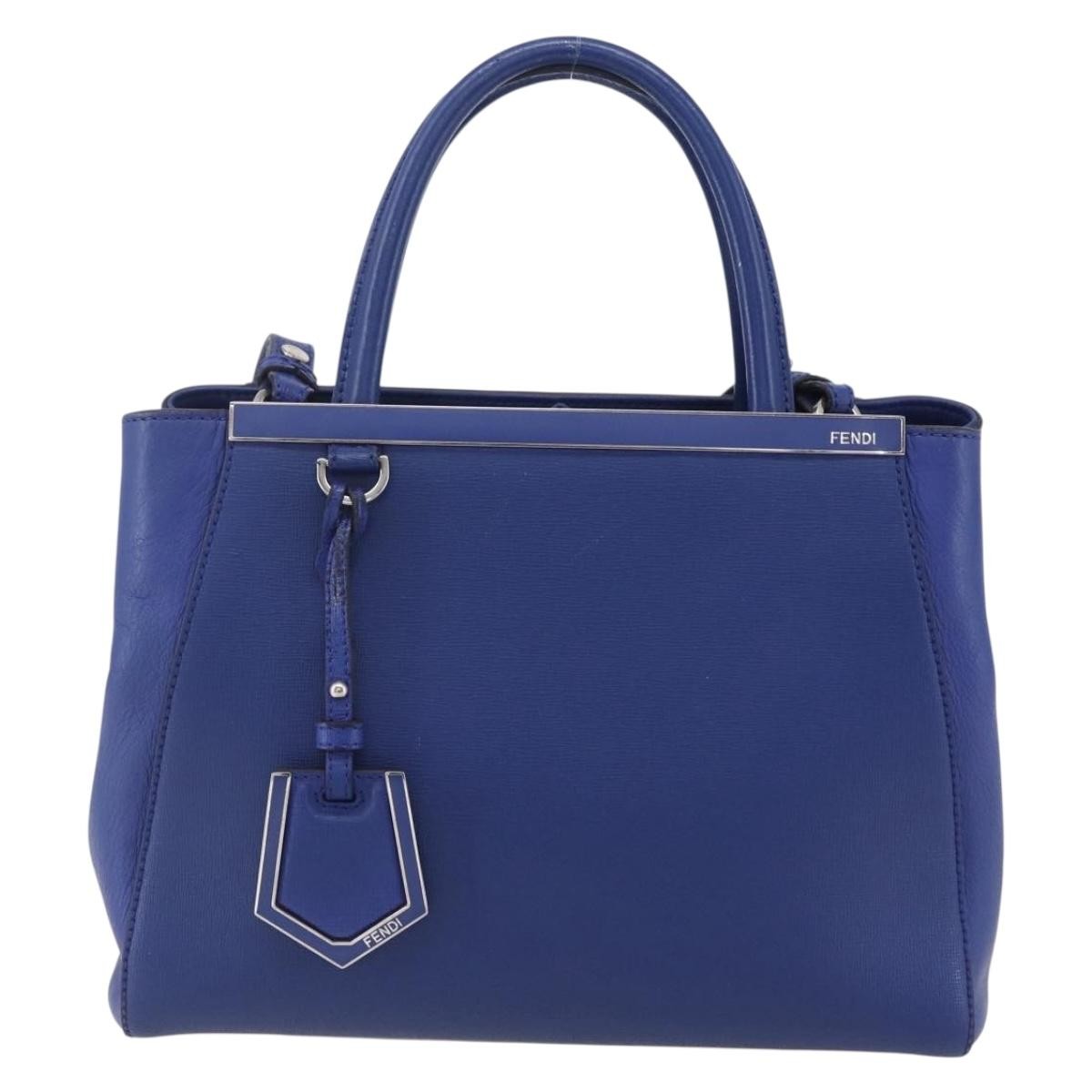 Fendi 2Jours Bag Leather, BLUE, LEATHER, Handbag