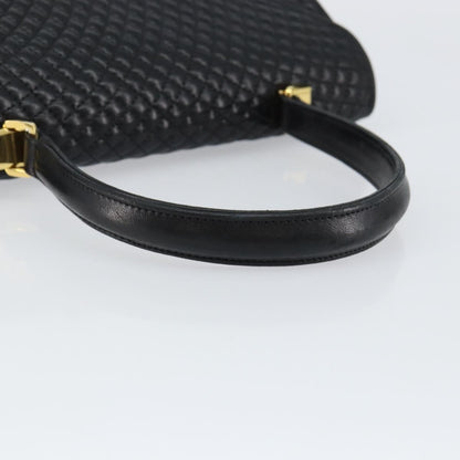 Bally Vintage Flap Handbag Quilted Leather, Black, Leather, Handbag