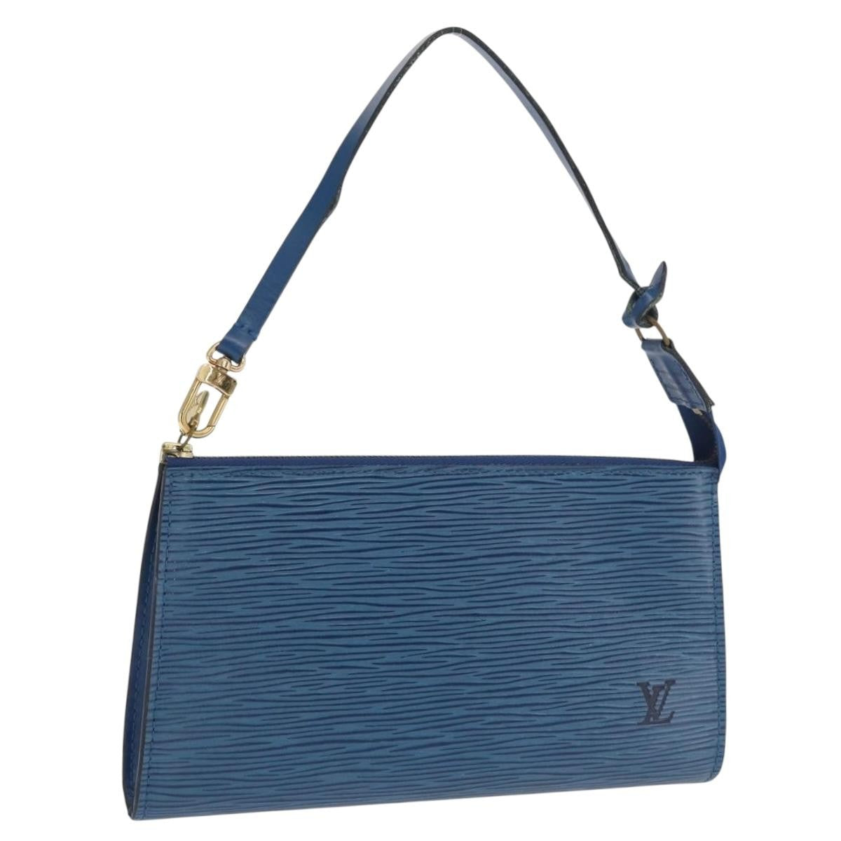Louis Vuitton Pochette Accessoires Epi Leather, BLUE, LEATHER, Clutche & pouche